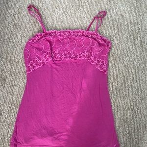 pink lace tank top